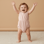 Organic Clinch Romper - Blush - Baby & Toddler Clothing, Facial expression, Pink, One-piece garment, Child | Everetts Place