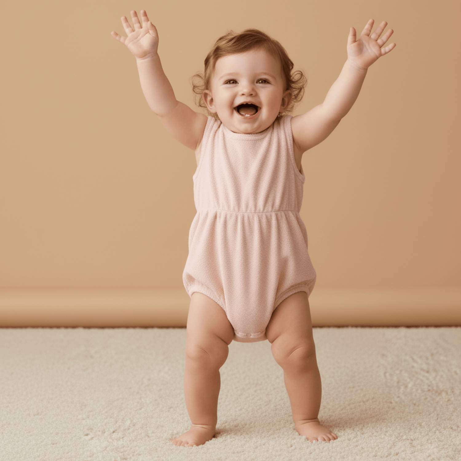 Organic Clinch Romper - Blush - Baby & Toddler Clothing, Facial expression, Pink, One-piece garment, Child | Everetts Place