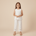 Organic Eyelet Top And Pant Set - Ivory Eyelet - Pink, Waist, Child, One-piece garment, Day Dress | Everetts Place