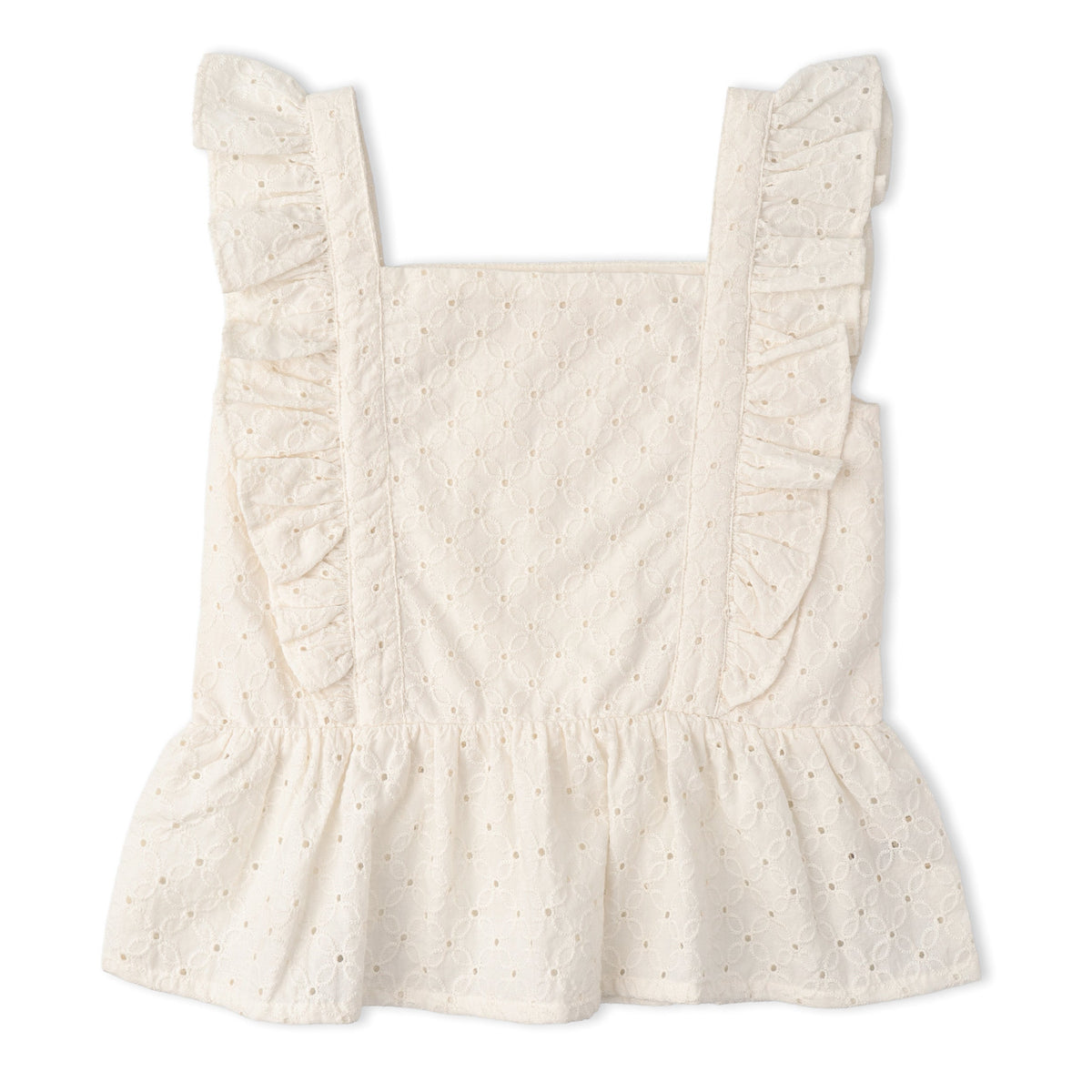 Makemake Organics Makemake Organics Organic Cotton Eyelet Top And Shorts Set For Babies Flutter Silhouette