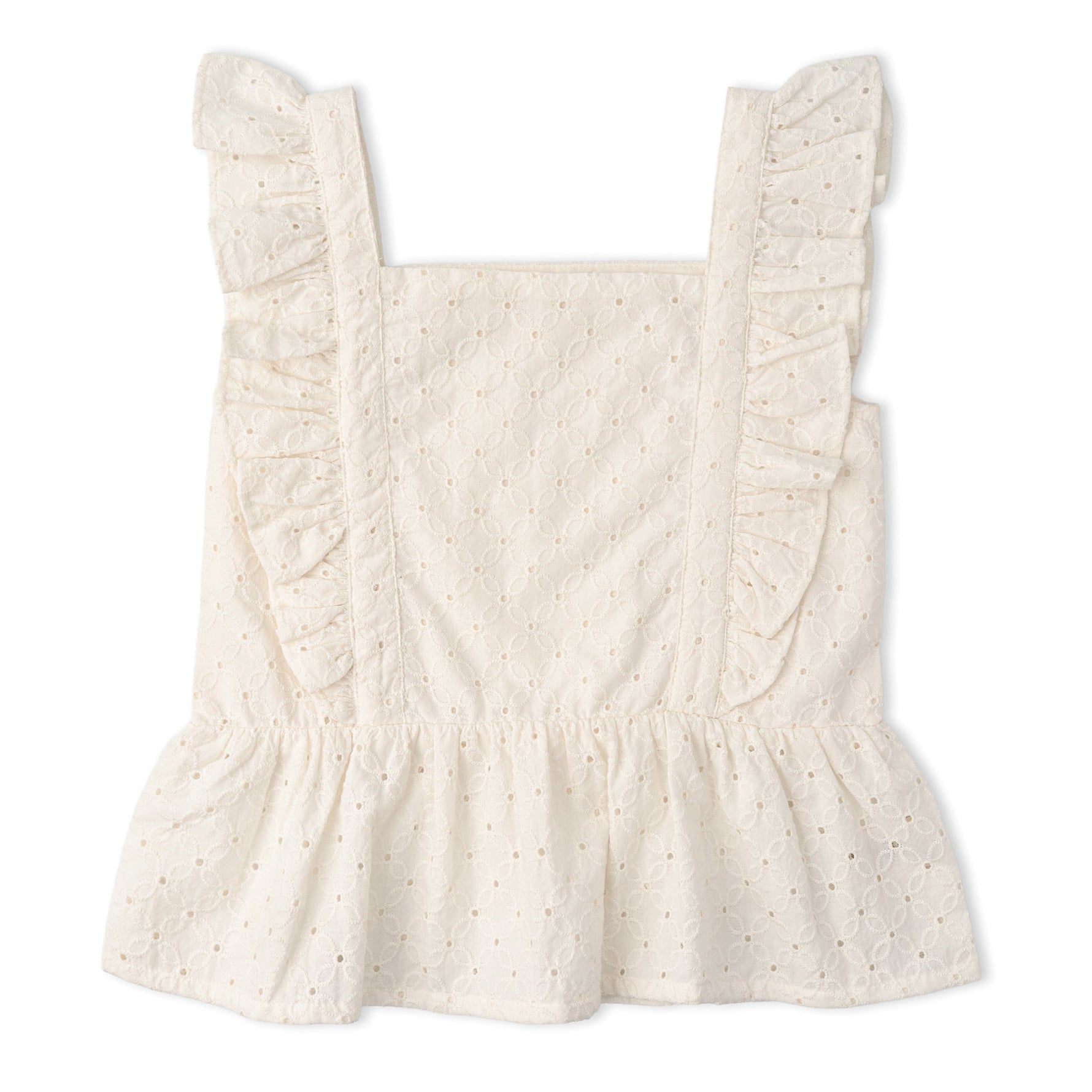 Makemake Organics Makemake Organics Organic Cotton Eyelet Top And Shorts Set For Babies Flutter Silhouette
