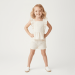 Makemake Organics Makemake Organics Organic Cotton Eyelet Top And Shorts Set For Babies Flutter Silhouette