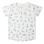 Makemake Organics Makemake Organics Organic Cotton Toddler Tee and Shorts Set Coastal Print Soft Relaxed Fit