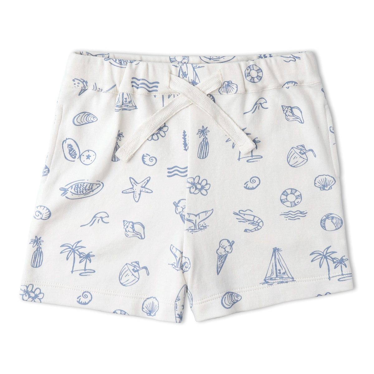 Makemake Organics Makemake Organics Organic Cotton Toddler Tee and Shorts Set Coastal Print Soft Relaxed Fit