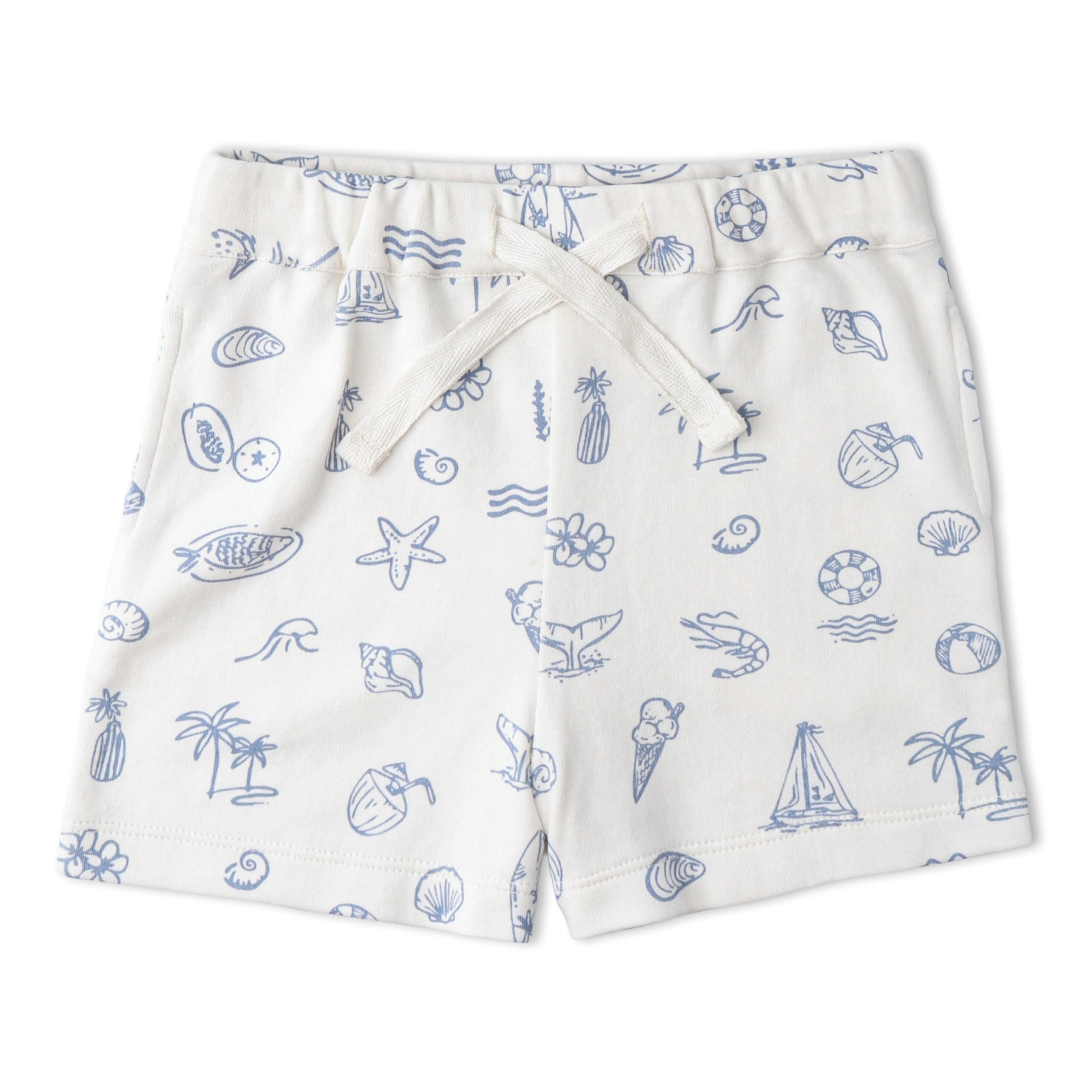 Makemake Organics Makemake Organics Organic Cotton Toddler Tee and Shorts Set Coastal Print Soft Relaxed Fit