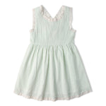 Makemake Organics Makemake Organics Organic Cross Back Toddler Dress In Seersucker Lightweight Summer Playwear