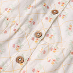 Makemake Organics Makemake Organics Organic Flutter Buttoned Tiered Dress For Toddlers With Soft Sleeves And Front Button