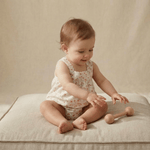 Makemake Organics Makemake Organics Organic Scalloped Top And Bloomers Set In Lavender For Baby With Breathable Linen Cotton Blend