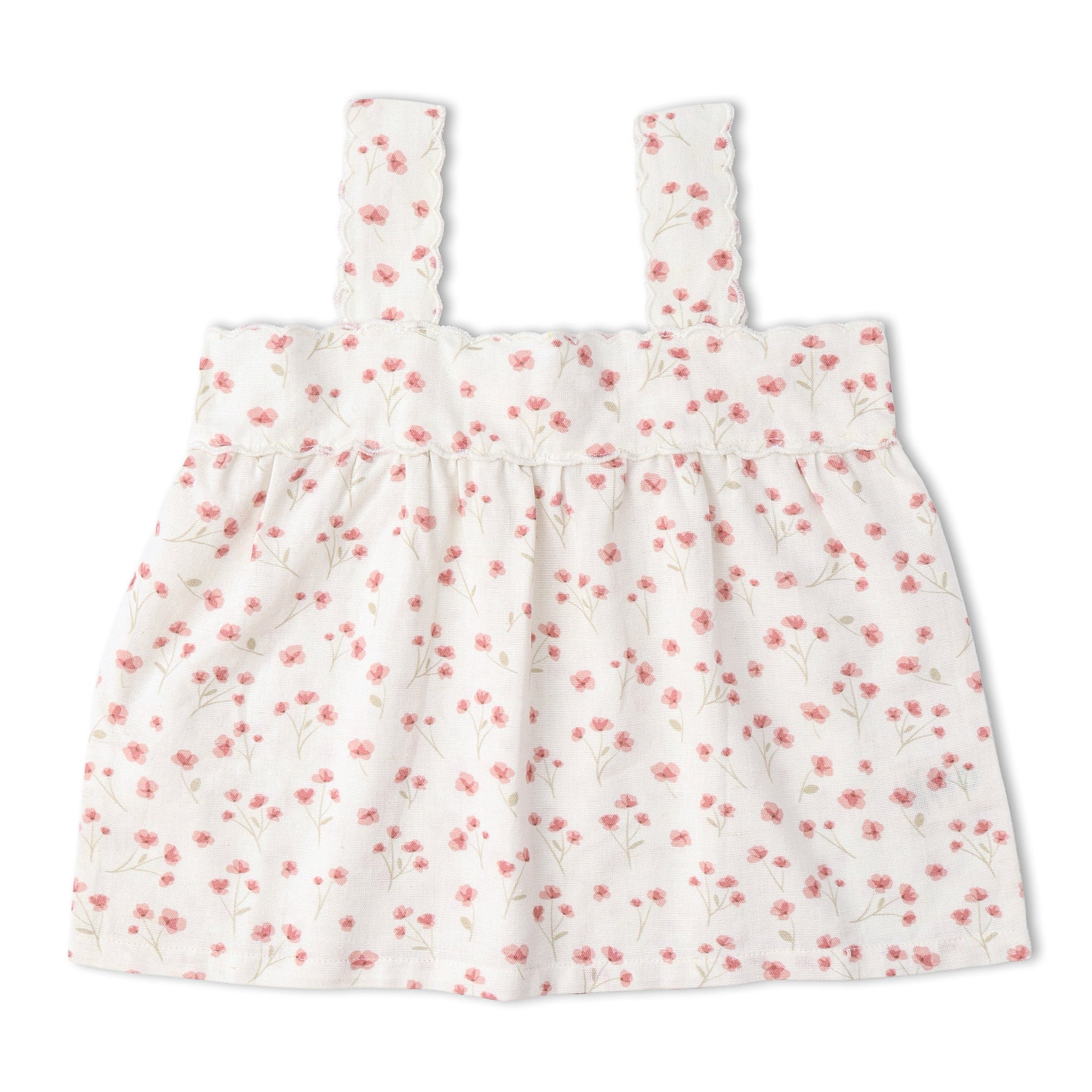 Makemake Organics Makemake Organics Organic Scalloped Top And Bloomers Set In Lavender For Baby With Breathable Linen Cotton Blend