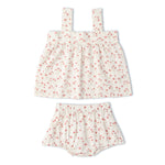 Makemake Organics Makemake Organics Organic Scalloped Top And Bloomers Set In Lavender For Baby With Breathable Linen Cotton Blend