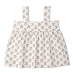 Makemake Organics Makemake Organics Organic Scalloped Top and Bloomers Set in Lavender Linen Cotton Blend Breathable