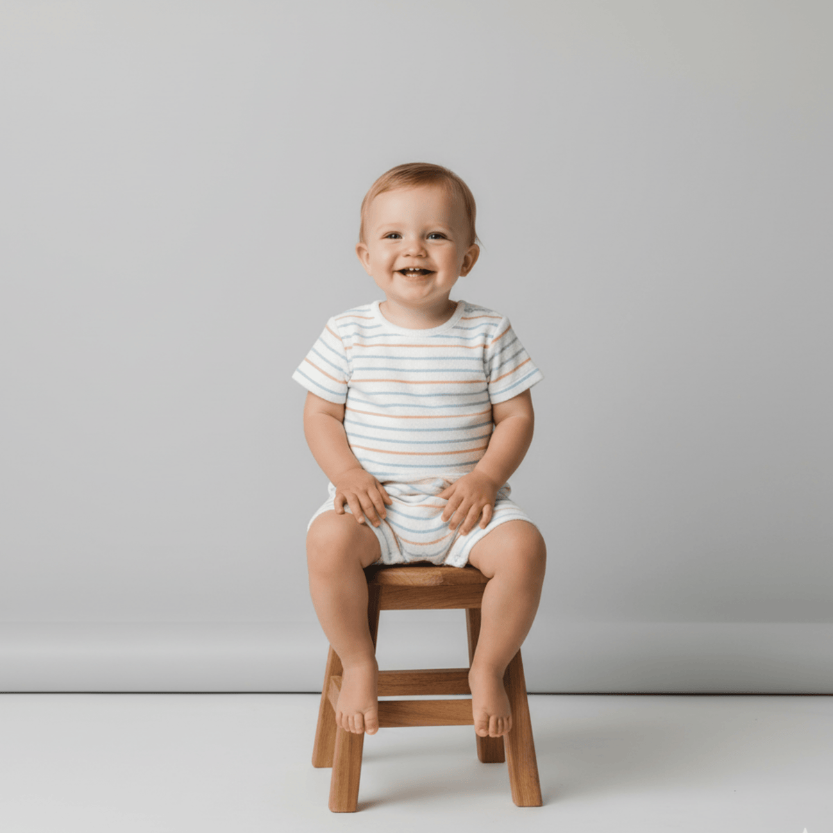 Makemake Organics Makemake Organics Organic Short Romper Cabana Stripes
