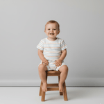 Makemake Organics Makemake Organics Organic Short Romper Cabana Stripes