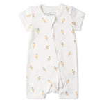 Makemake Organics Makemake Organics Organic Short Zip Romper For Babies With 2 Way Zip Closure And Organic Cotton