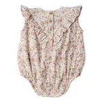 Makemake Organics Makemake Organics Organic Sleeveless Ruffle Bubble Romper Pastel Bloom Breathable For Baby