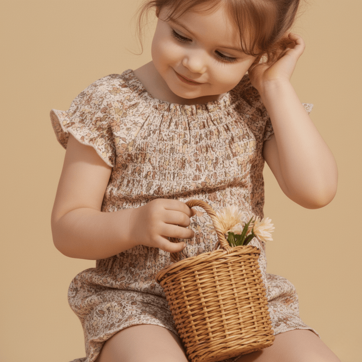 Makemake Organics Makemake Organics Organic Smocked Jumpsuit Muslin Cotton