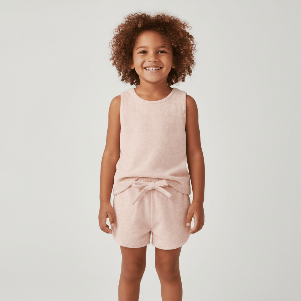 Organic Sleeveless Tee & Shorts Set - Blush - Sleeveless shirt, Pink, Baby & Toddler Clothing, Child, Knee | Everetts Place