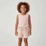 Organic Sleeveless Tee & Shorts Set - Blush - Sleeveless shirt, Pink, Baby & Toddler Clothing, Child, Knee | Everetts Place