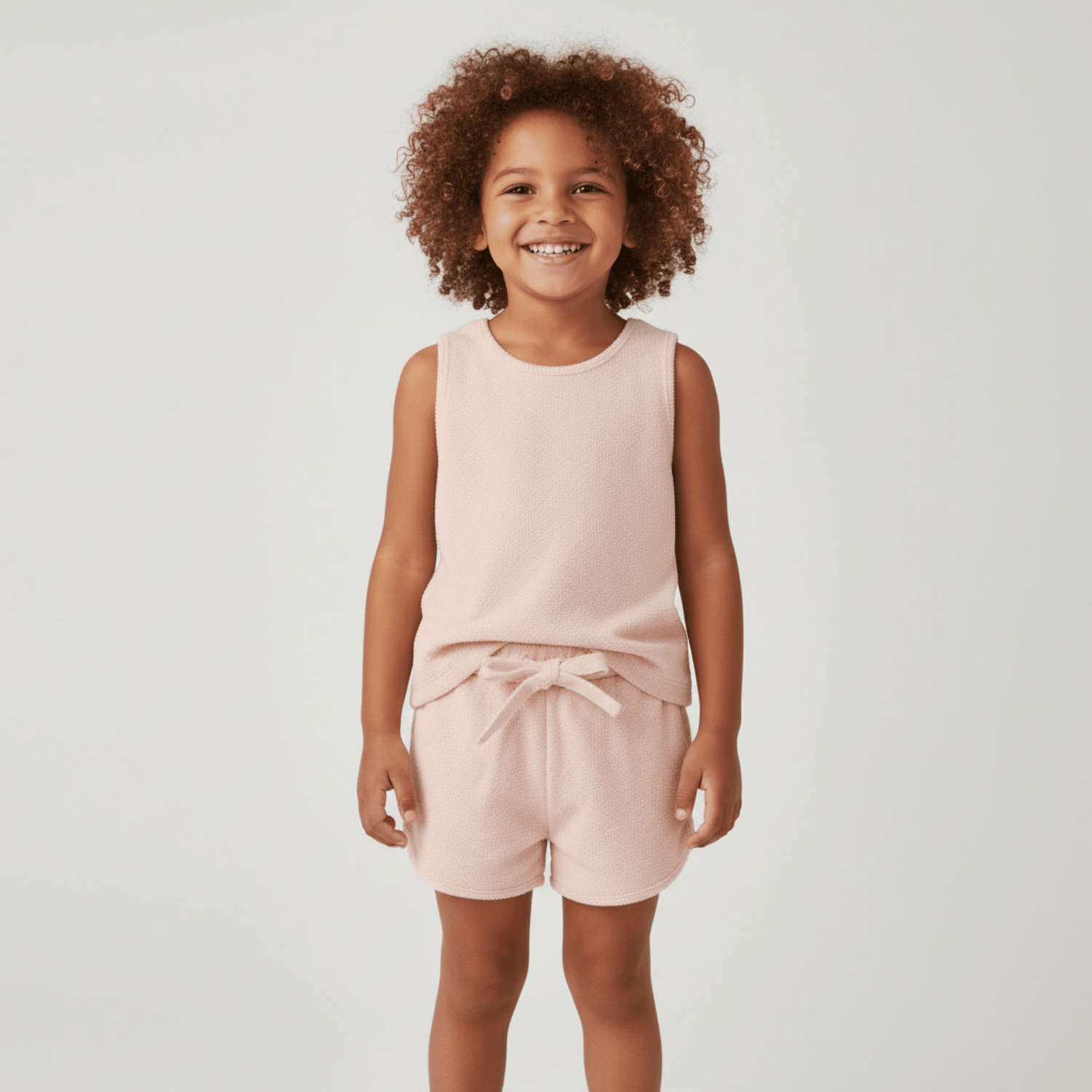 Organic Sleeveless Tee & Shorts Set - Blush - Sleeveless shirt, Pink, Baby & Toddler Clothing, Child, Knee | Everetts Place