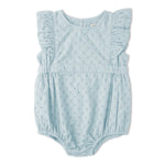 Makemake Organics Makemake Organics Romper Eyelet Flutter Sleeves Organic Cotton for Baby Girls Summer Wear