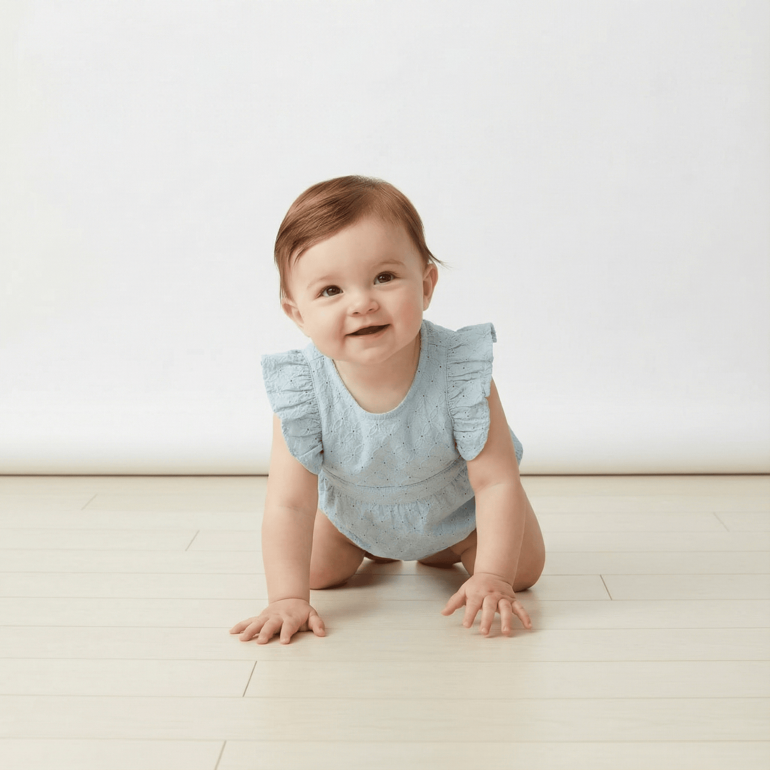 Makemake Organics Makemake Organics Romper Eyelet Flutter Sleeves Organic Cotton for Baby Girls Summer Wear