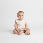 Organic Eyelet Flutter Romper- Ivory Eyelet - Baby & Toddler Clothing, Child, Toddler, Sleeveless shirt, One-piece garment | Everetts Place