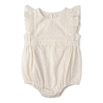 Makemake Organics Makemake Organics Romper With Organic Eyelet For Baby Delicate Embroidery Breathable Cotton For Warm Weather