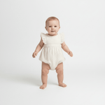 Makemake Organics Makemake Organics Romper With Organic Eyelet For Baby Delicate Embroidery Breathable Cotton For Warm Weather