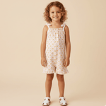 Makemake Organics Makemake Organics Ruffle Jumpsuit With Pop Floral For Baby And Toddler Girls All Day Comfort