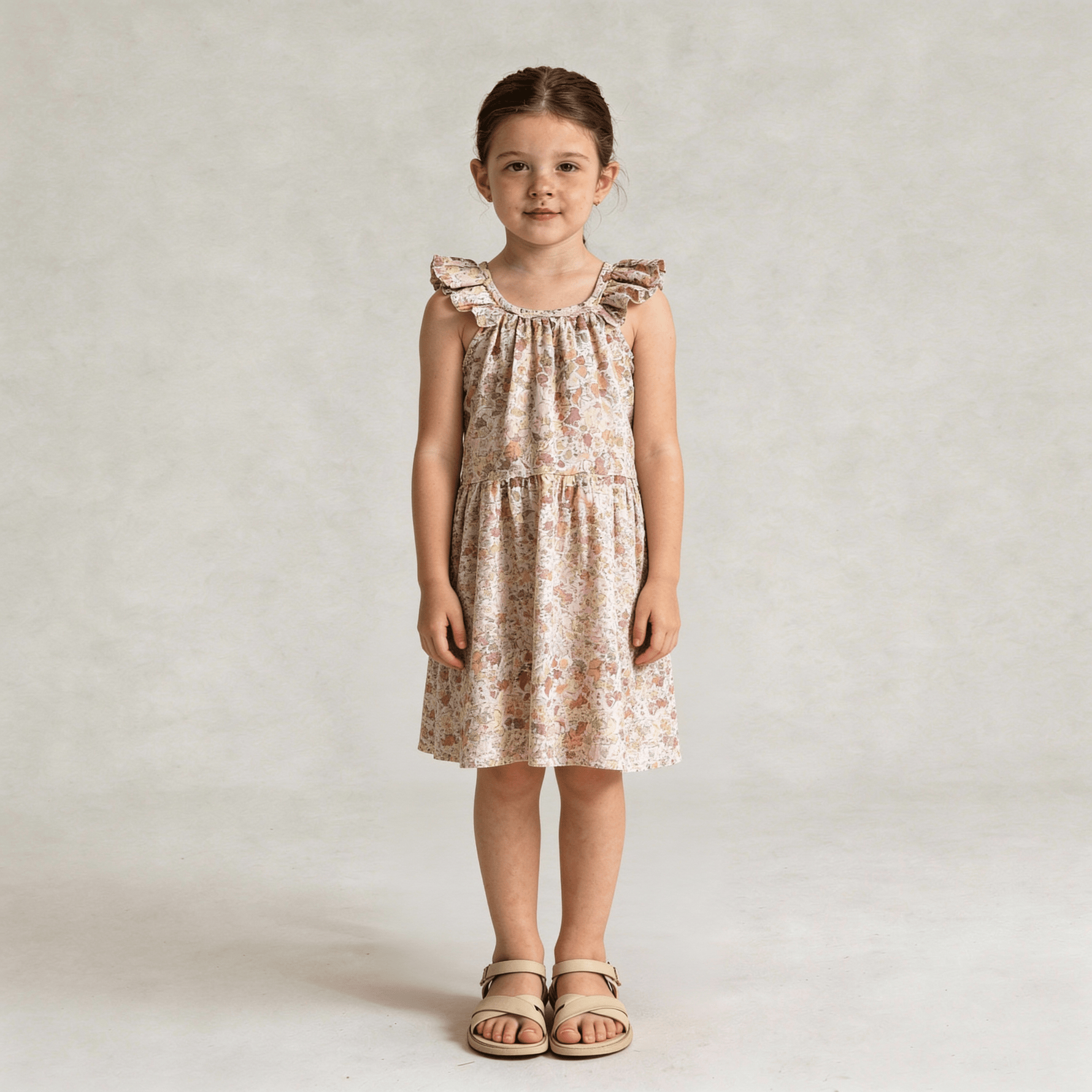 Makemake Organics Makemake Organics Ruffle Tiered Dress In Organic Cotton For Baby Girls Soft Breathable Summer Outfit