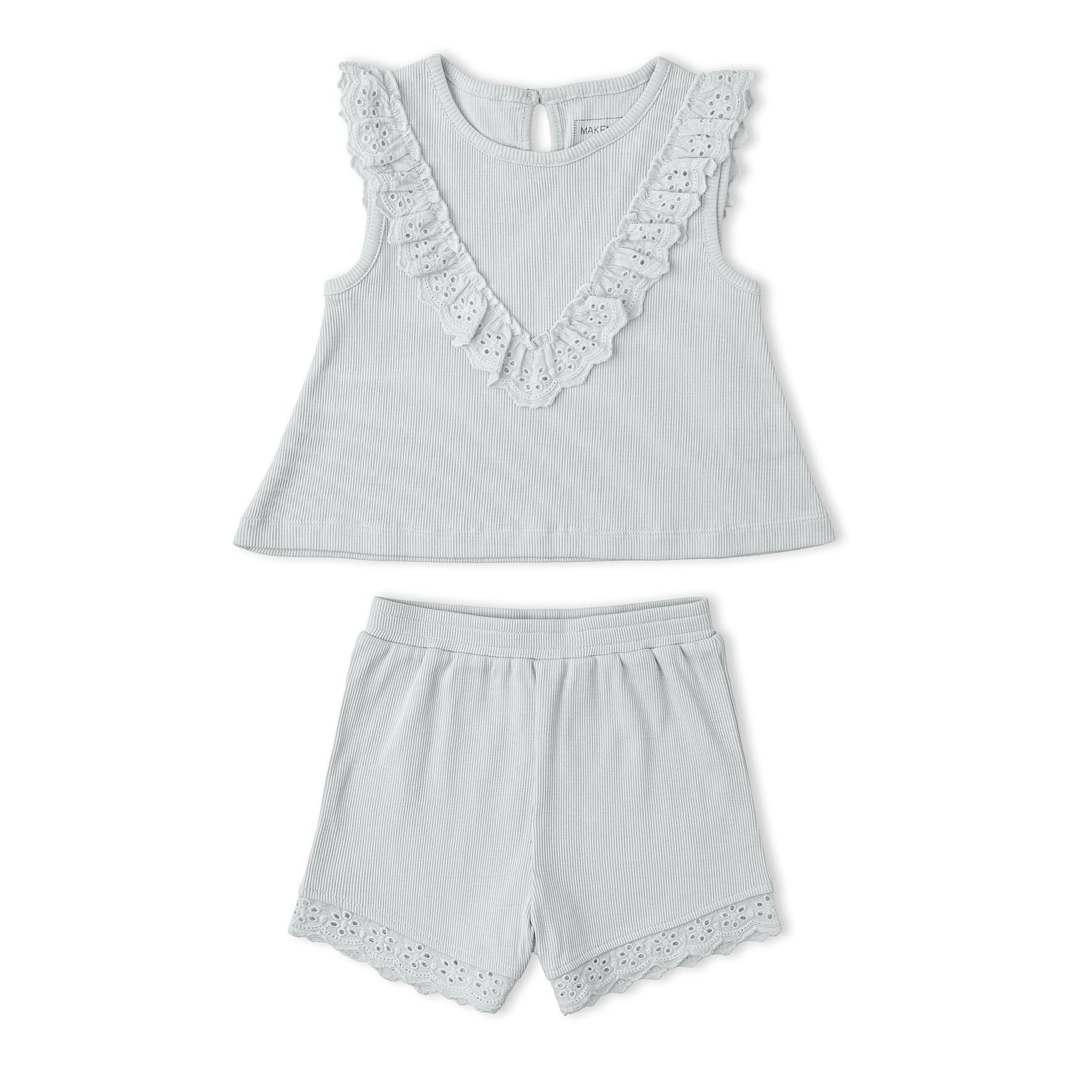 Makemake Organics Makemake Organics Ruffle Top And Shorts Set For Toddlers In Soft Organic Fabric For Everyday Play