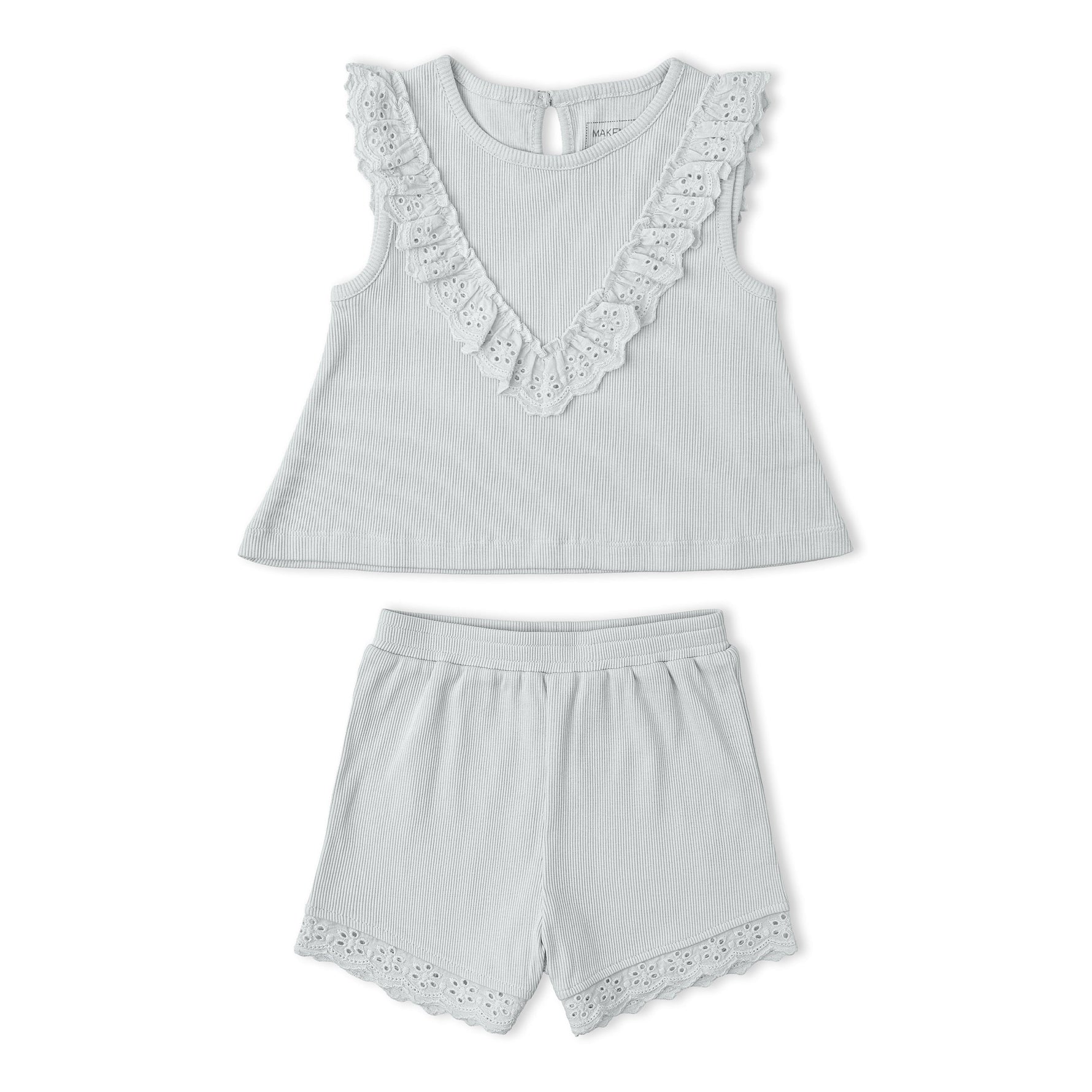 Makemake Organics Makemake Organics Ruffle Top And Shorts Set For Toddlers In Soft Organic Fabric For Everyday Play