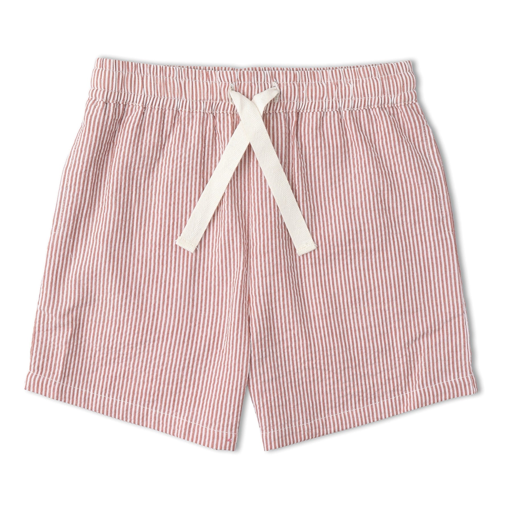 Makemake Organics Makemake Organics Shirt And Shorts Set For Babies Lightweight Coral Stripes Summer Outfit