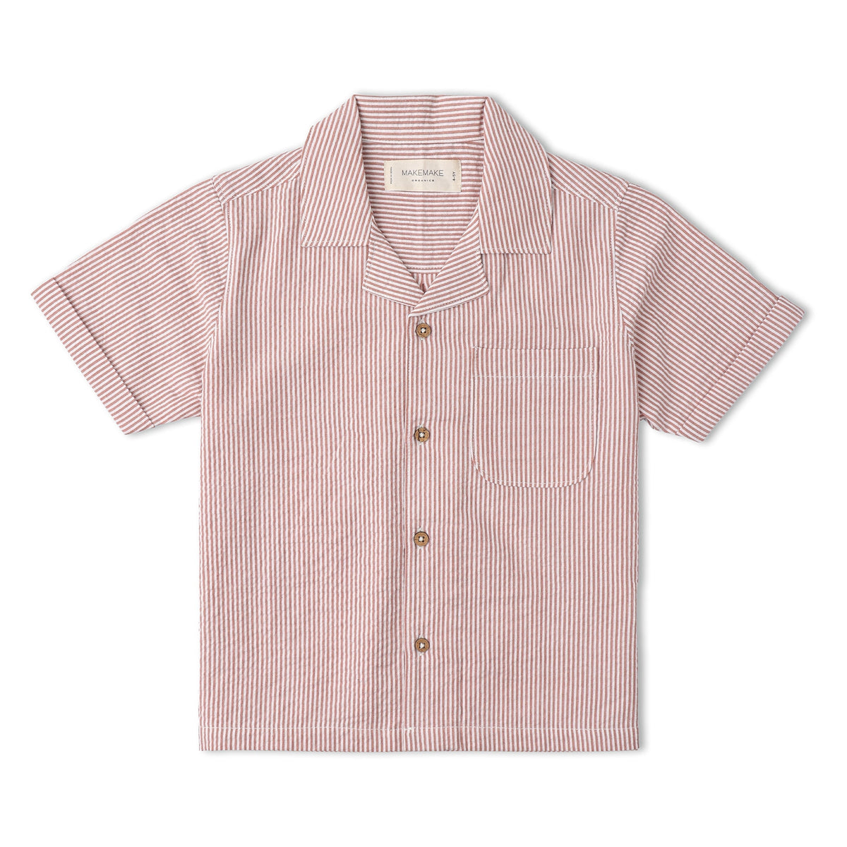 Makemake Organics Makemake Organics Shirt And Shorts Set For Babies Lightweight Coral Stripes Summer Outfit