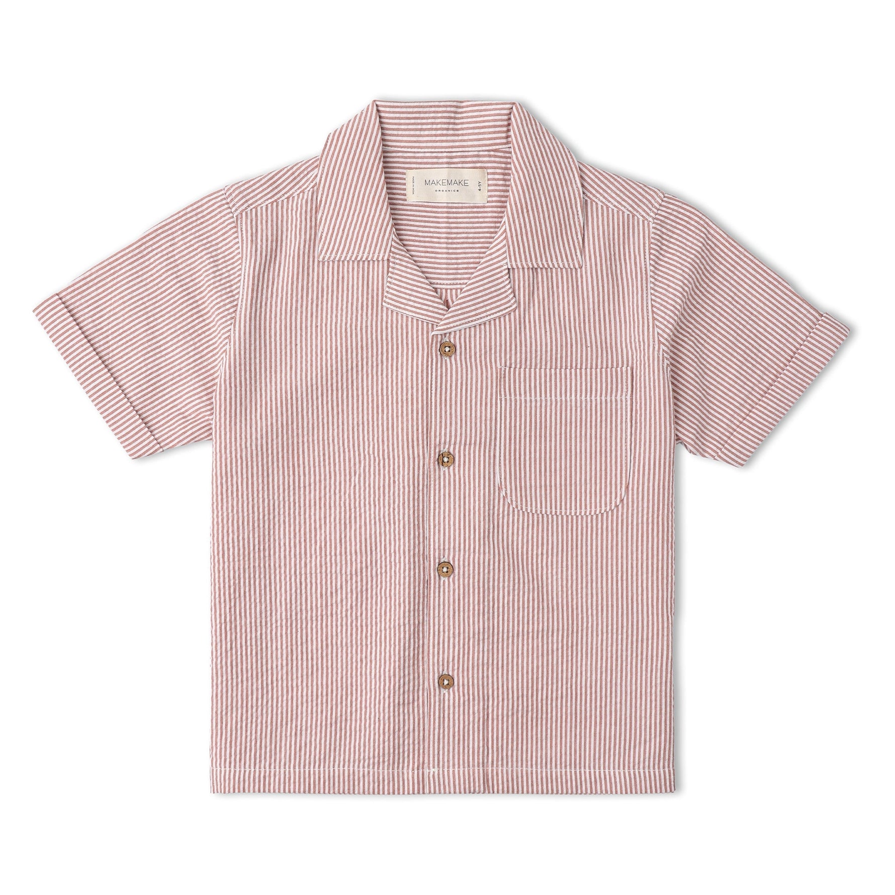 Makemake Organics Makemake Organics Shirt And Shorts Set For Babies Lightweight Coral Stripes Summer Outfit