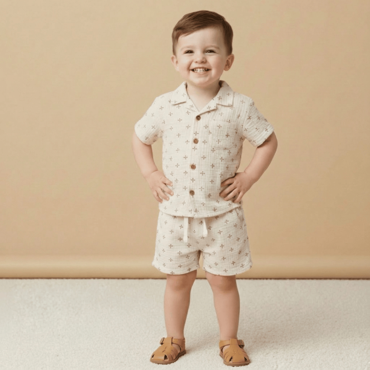Makemake Organics Makemake Organics Shirt And Shorts Set Lightweight Toddler