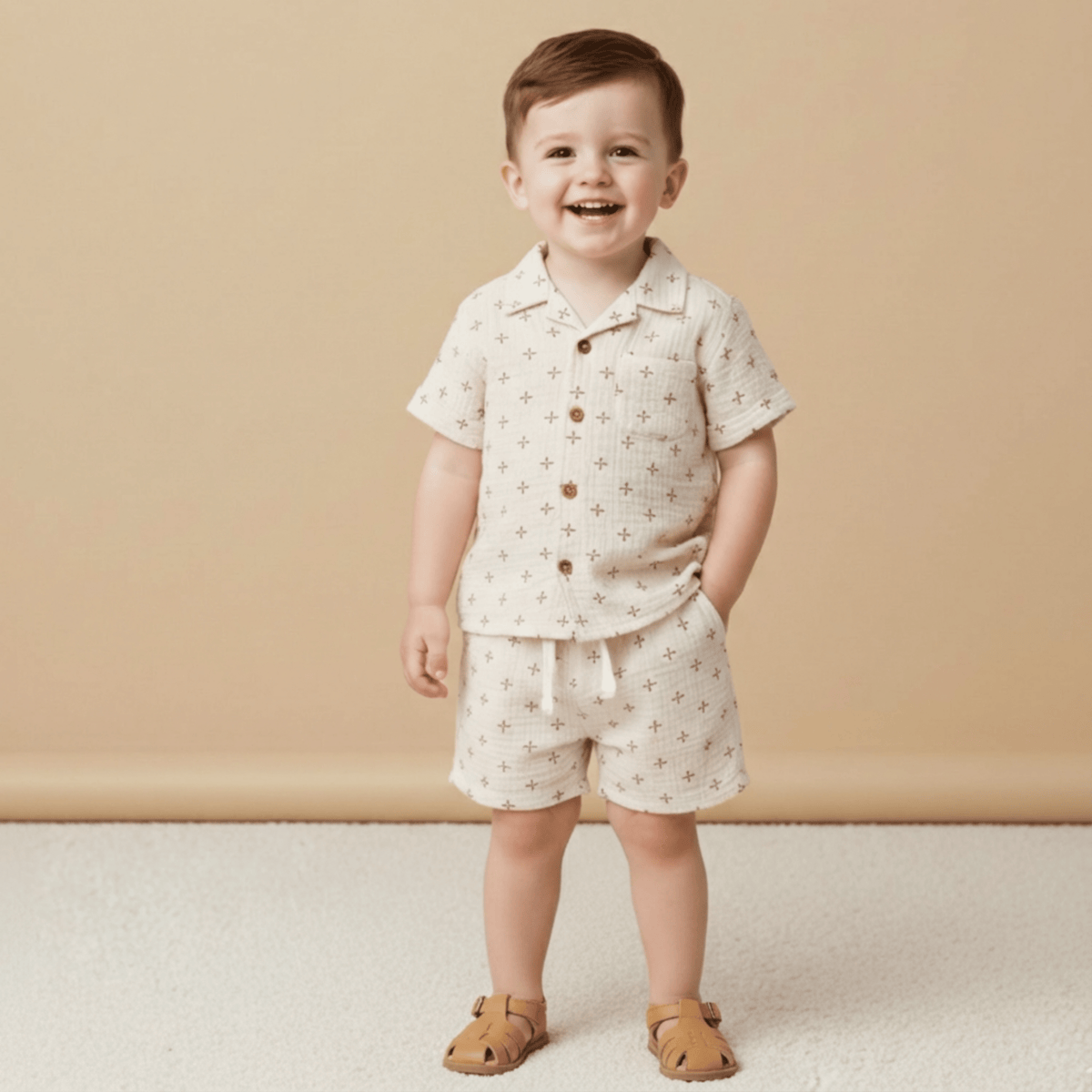 Makemake Organics Makemake Organics Shirt And Shorts Set Lightweight Toddler
