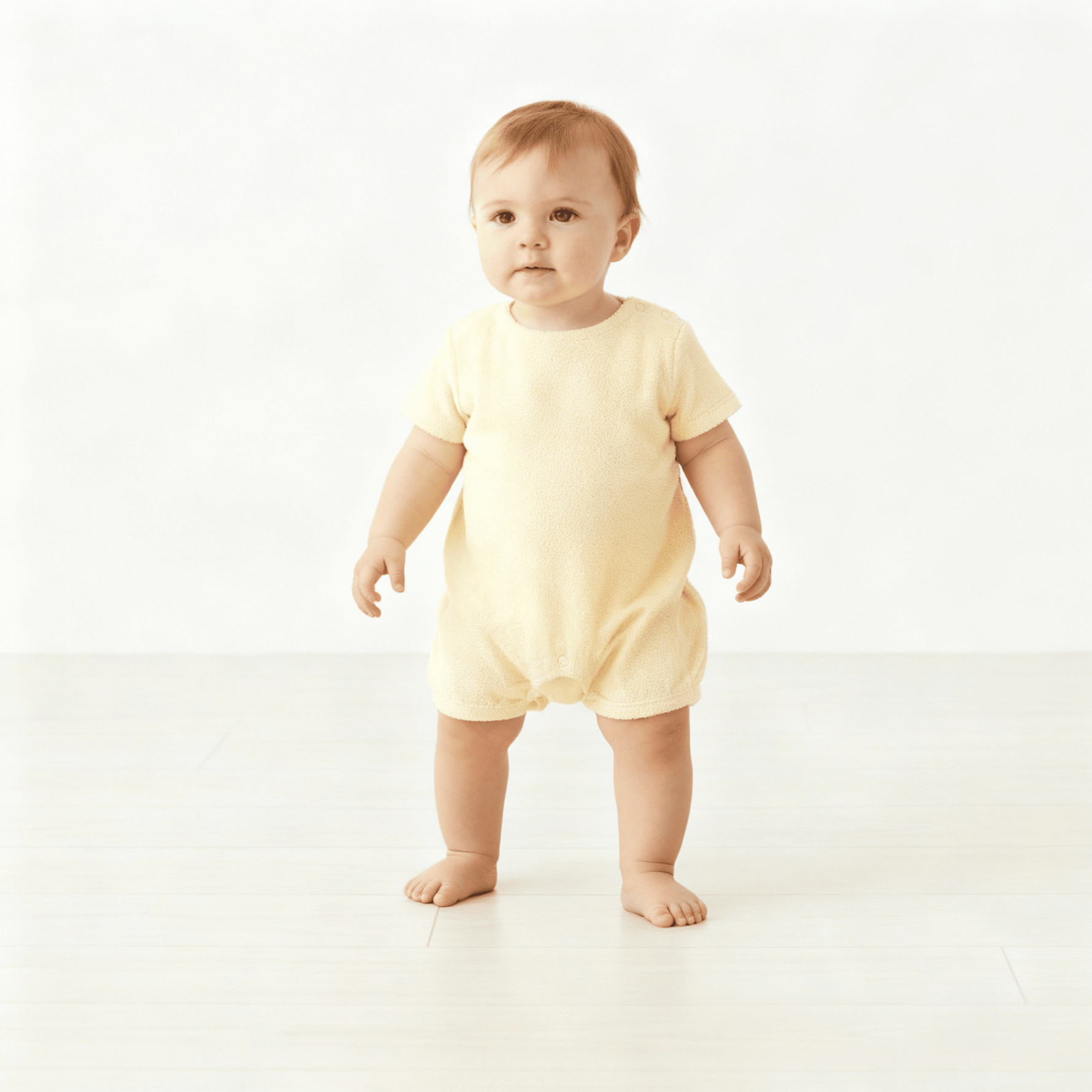Organic Short Romper - Butter Yellow - Sleeve, Baby & Toddler Clothing, One-piece garment, Knee, Child | Everetts Place