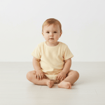Makemake Organics Makemake Organics Short Romper Butter Yellow Organic Cotton