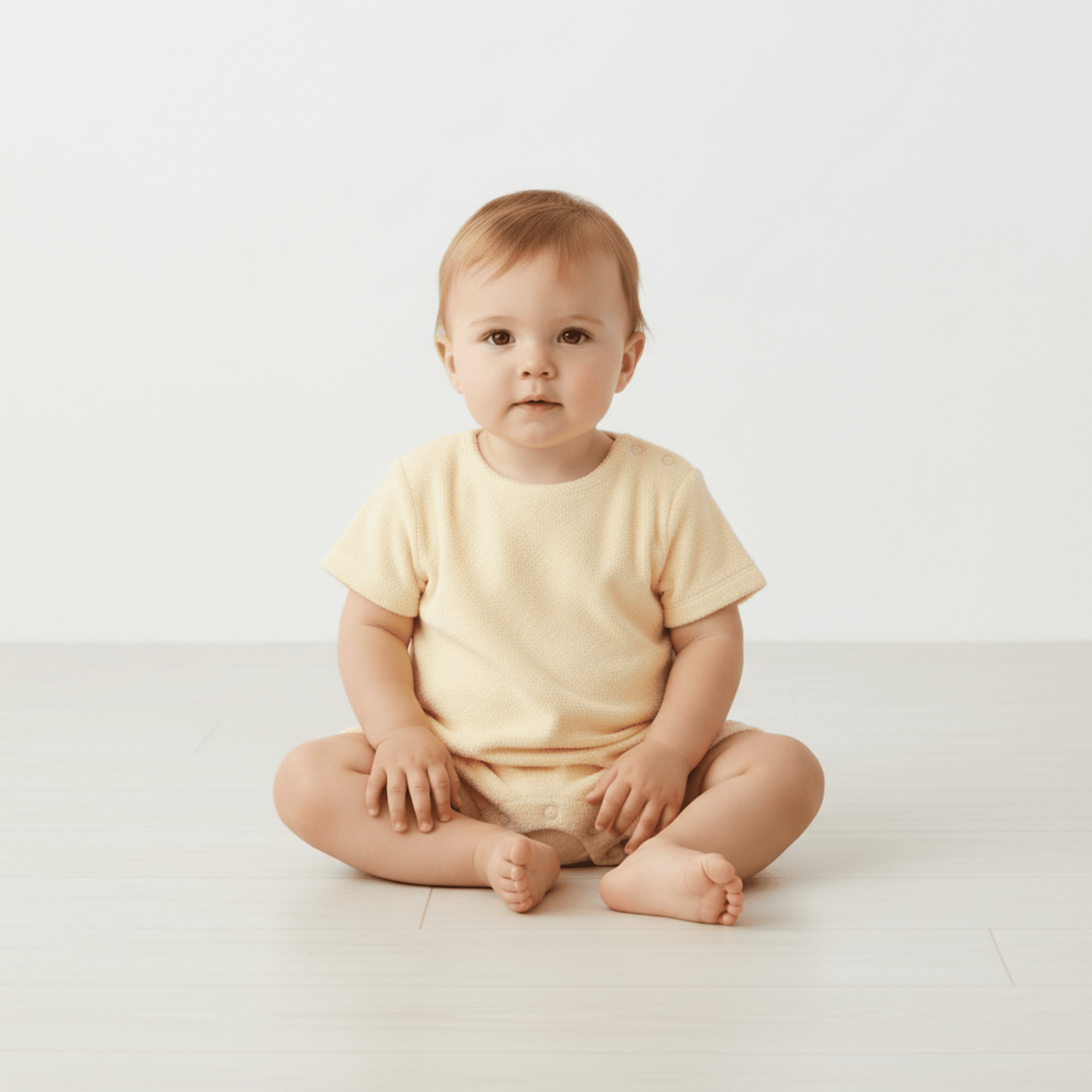 Makemake Organics Makemake Organics Short Romper Butter Yellow Organic Cotton