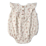 Makemake Organics Makemake Organics Sleeveless Bubble Romper With Ruffles For Babies Breathable Fabric One Piece