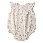 Makemake Organics Makemake Organics Sleeveless Bubble Romper With Ruffles For Babies Breathable Fabric One Piece