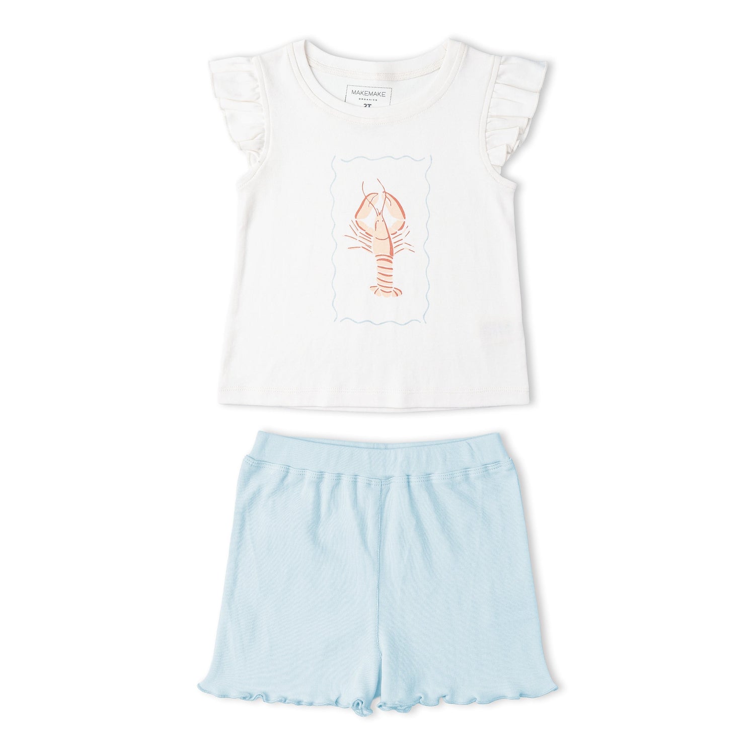 Makemake Organics Makemake Organics Sleeveless Flutter Top And Shorts Set For Baby Organic Cotton Summer Outfit