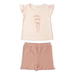 Makemake Organics Makemake Organics Sleeveless Flutter Top And Shorts Set Organic Cotton For Toddlers Bow Print