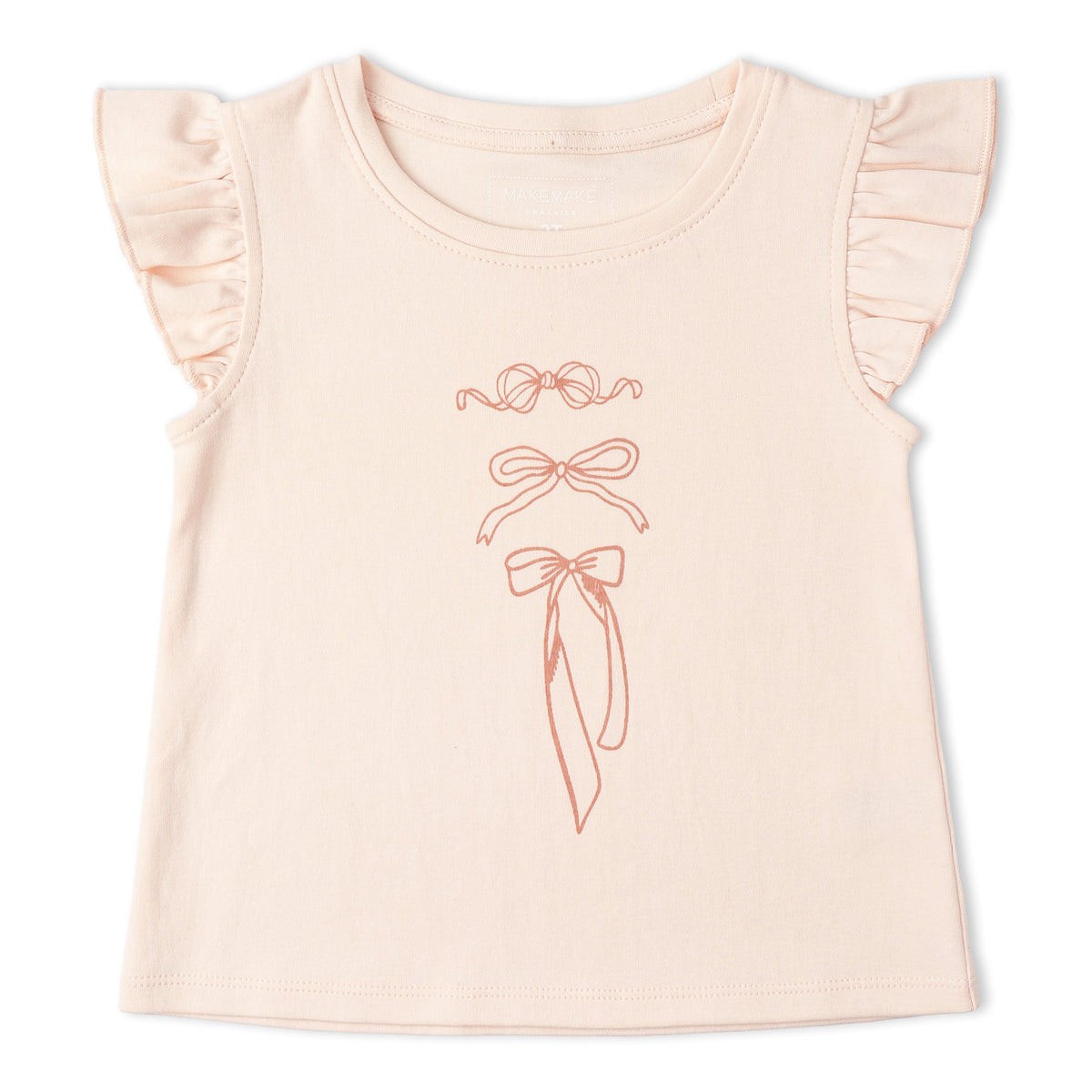 Makemake Organics Makemake Organics Sleeveless Flutter Top And Shorts Set Organic Cotton For Toddlers Bow Print