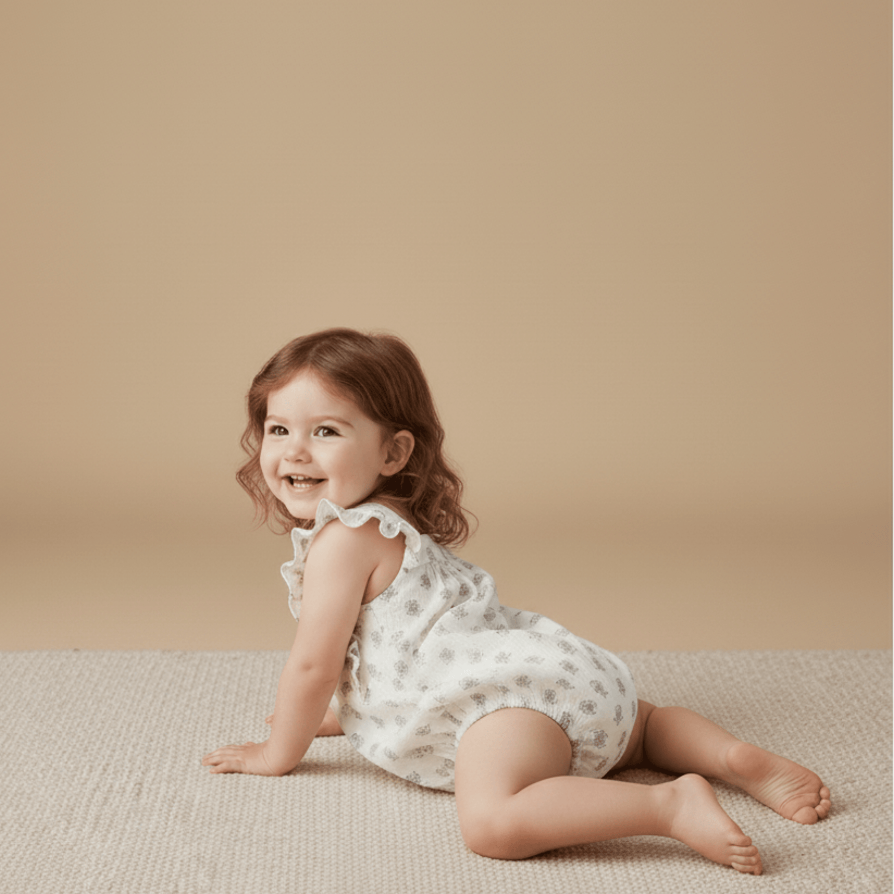 Makemake Organics Makemake Organics Sleeveless Ruffle Bubble Romper With Snap Closures For Babies Soft Breathable Fabric