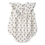 Makemake Organics Makemake Organics Sleeveless Ruffle Bubble Romper With Snap Closures For Babies Soft Breathable Fabric