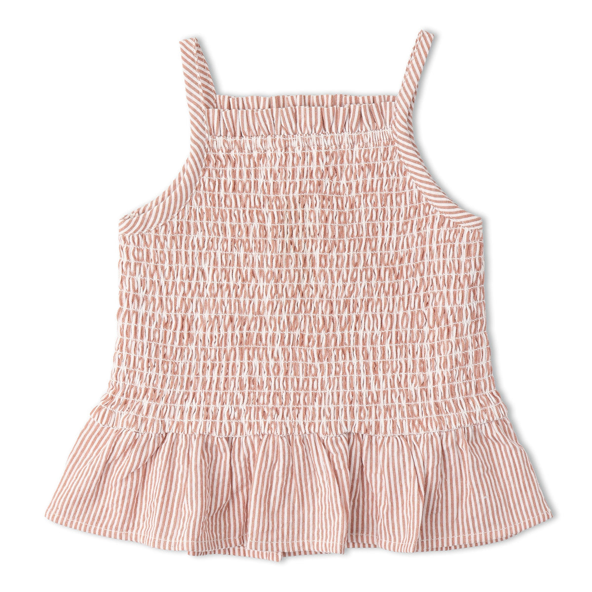 Makemake Organics Makemake Organics Smocked Top And Bloomer Set In Airy Organic Seersucker For Babies