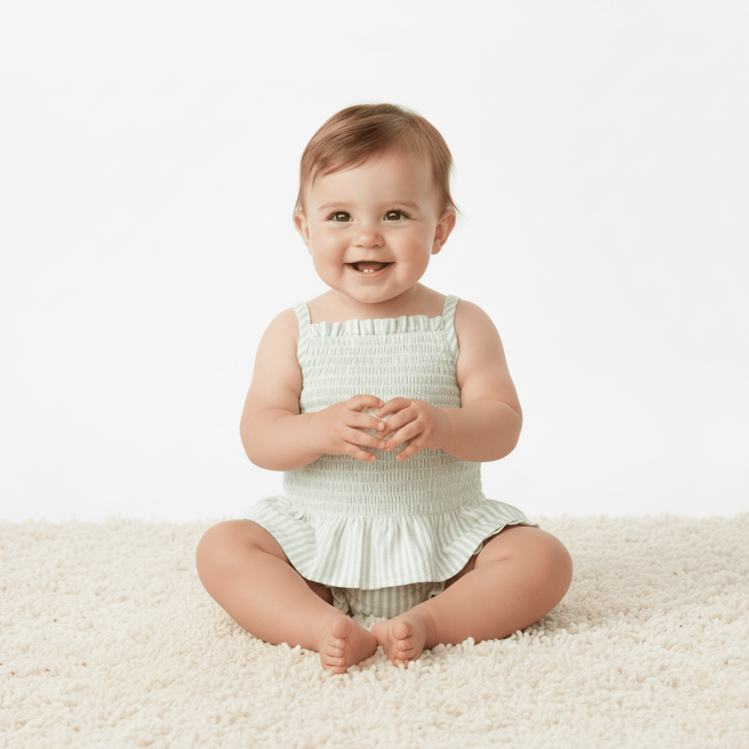 Organic Smocked Top And Bloomer Set - Basil Stripes - Baby & Toddler Clothing, Dress, Child, Pink, Toddler | Everetts Place