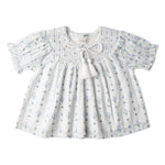 Makemake Organics Makemake Organics Smocked Top And Shorts Set Organic Cotton Dobby Weave For Toddlers